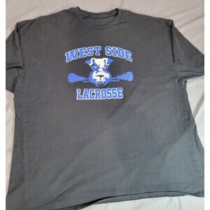 West Side Lacrosse Shirt Black Blue Bulldog Graphic Unbranded no size tag 3XL